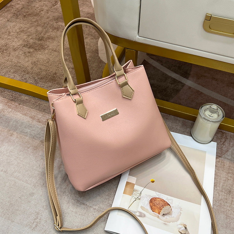 Fashionable Contrast Double-Layer HandBags Shoulder Bag