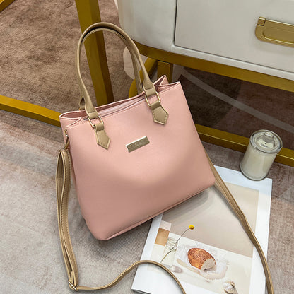 Fashionable Contrast Double-Layer HandBags Shoulder Bag