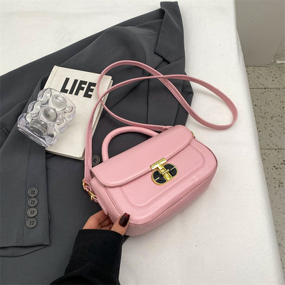 Women Fashionable Simple Square Flap Lock Crossbody Bag