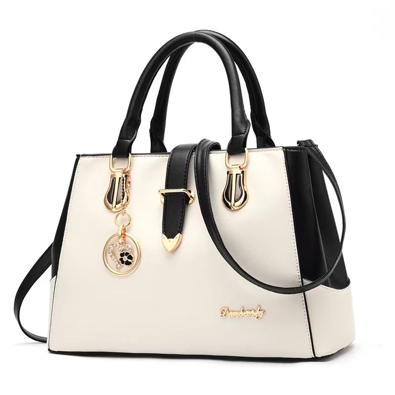 Women Fashion Casual Color Blocked Handbag