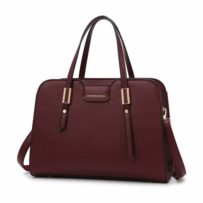 Women Casual Simple Solid Color Large Capacity Handbag