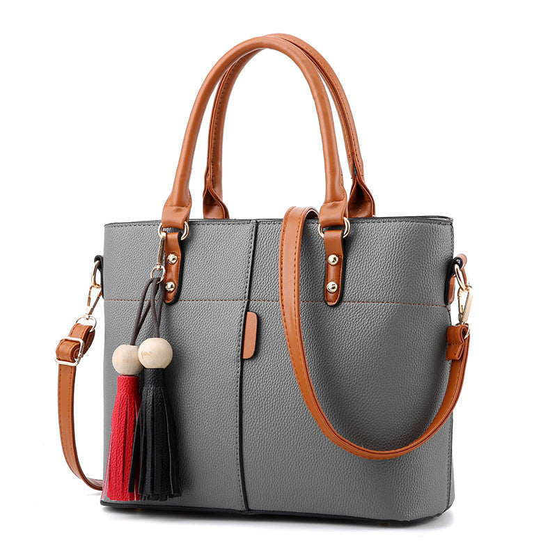 Women Fashion Casual Litchi Pattern Large Capacity Handbag