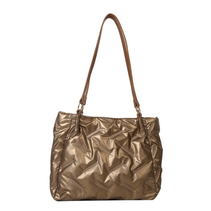 Women Fashionable Solid Color Large Capacity PU Tote Bag