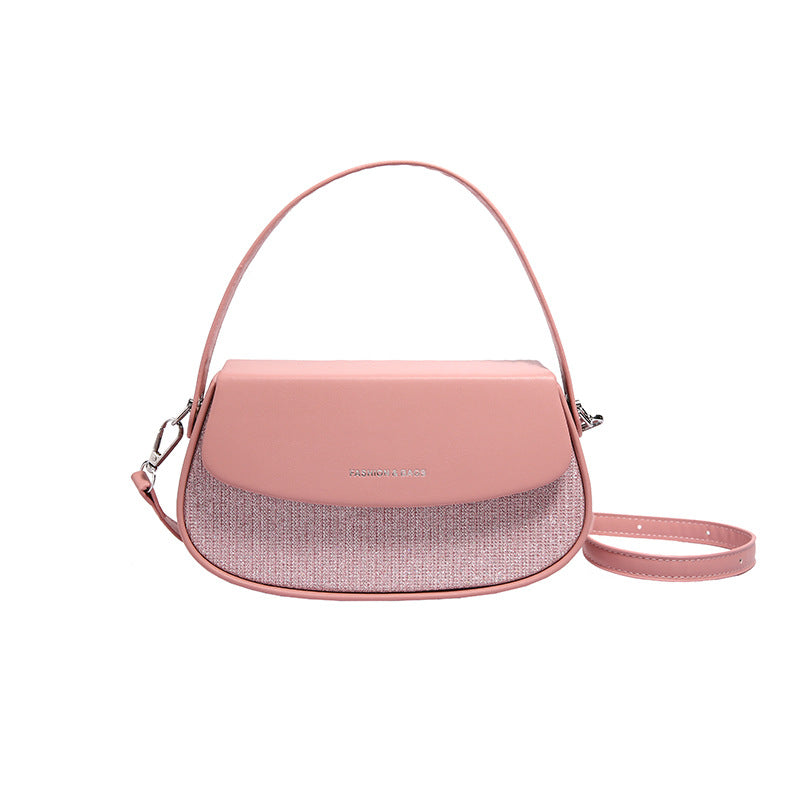 Fashion Solid Color Shoulder Saddle Bag