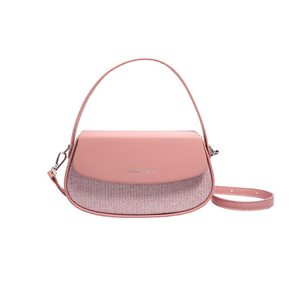 Fashion Solid Color Shoulder Saddle Bag