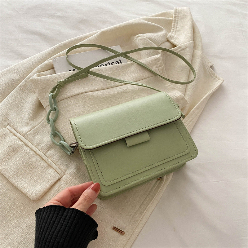 Women Simple Fashion Solid Color Square Crossbody Bag