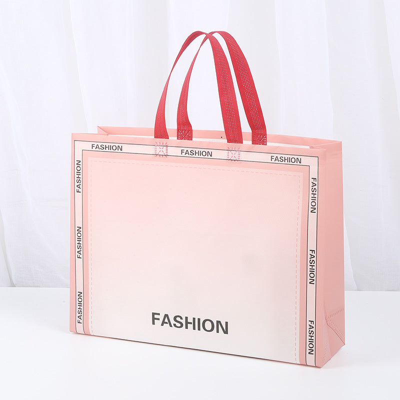 Fashion Gradient Color Letter Printing Non-Woven Shopping Bag