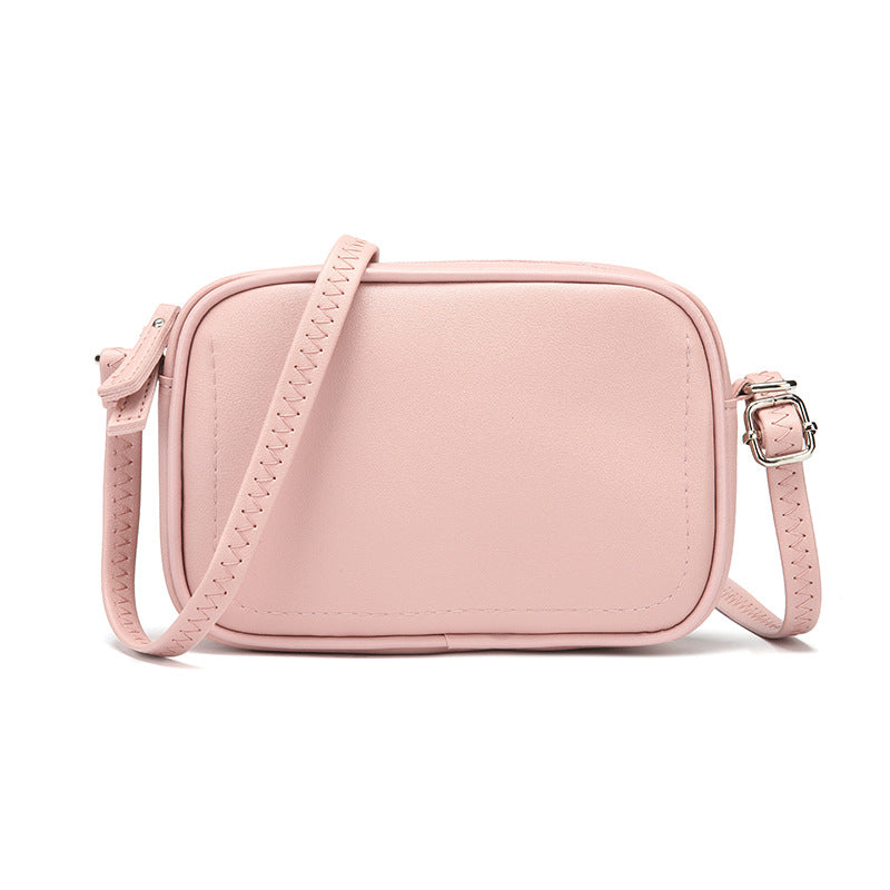 Sac à bandoulière en PU de couleur unie pour femme, style décontracté et basique, avec fermeture éclair 