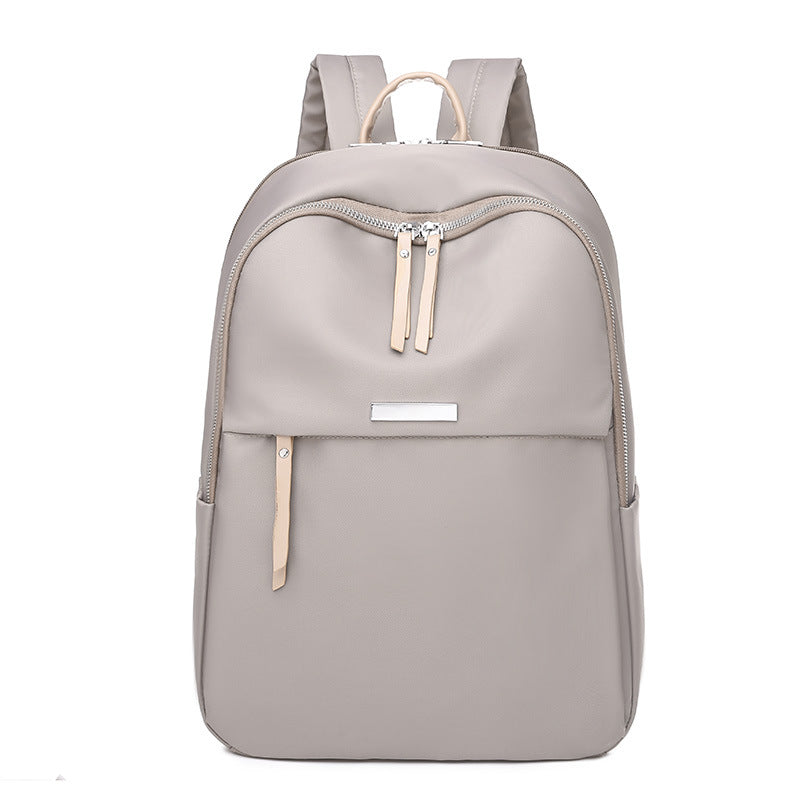 Women Casual Zipper Design Solid Color Large Capacity Backpack