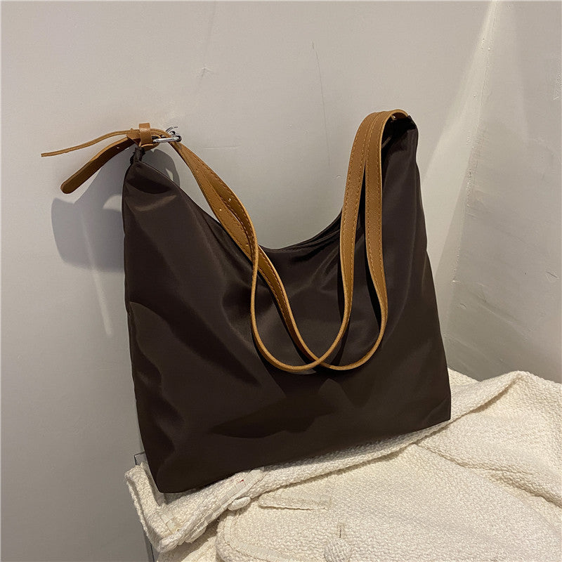 Women'S Fashion Solid Color Underarm Bag Oxford Cloth Soft Casual Shoulder Bag