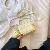 Women Fashion Solid Color Square Mini PU Crossbody Bag