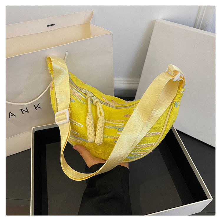 Women Casual Fashion Nylon Zipper Crossbody Chest Bag