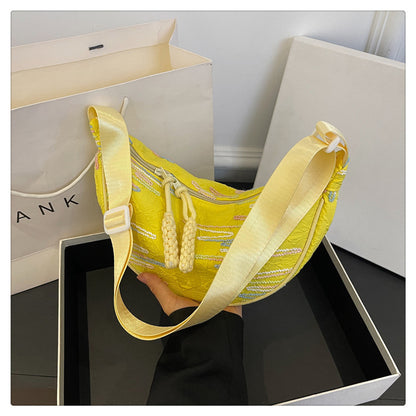 Women Casual Fashion Nylon Zipper Crossbody Chest Bag