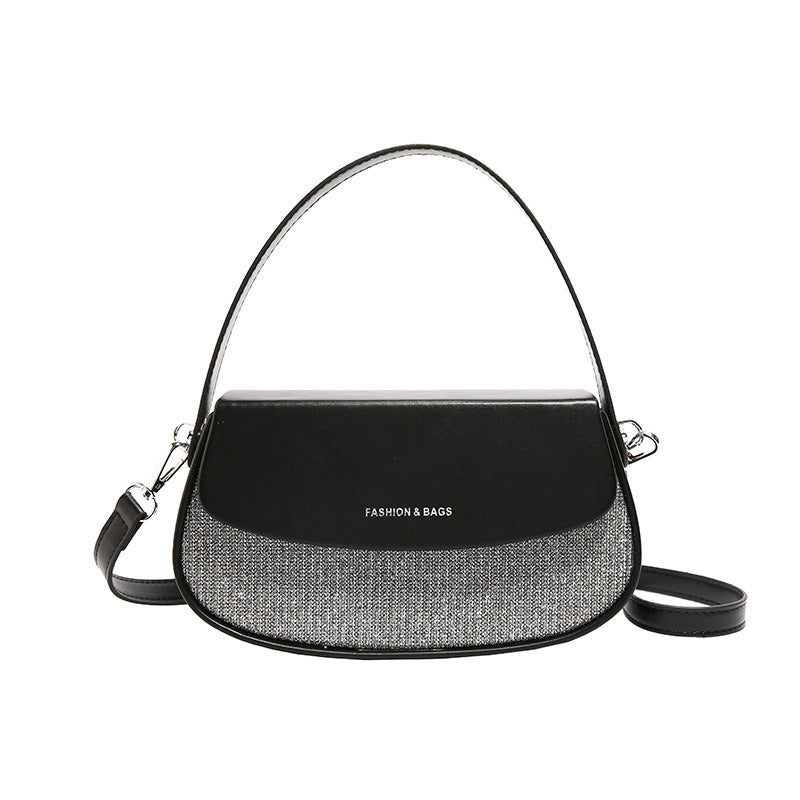 Fashion Solid Color Shoulder Saddle Bag