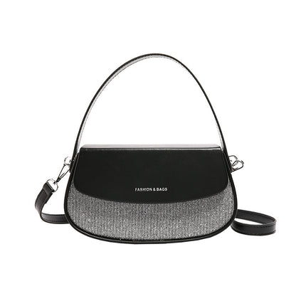 Fashion Solid Color Shoulder Saddle Bag