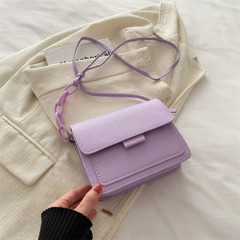 Women Simple Fashion Solid Color Square Crossbody Bag