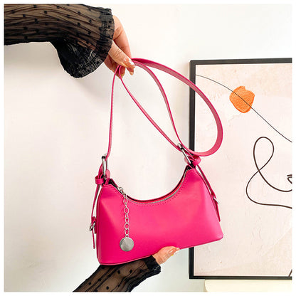 Women Fashion Candy Color Zipper Shoulder Bag