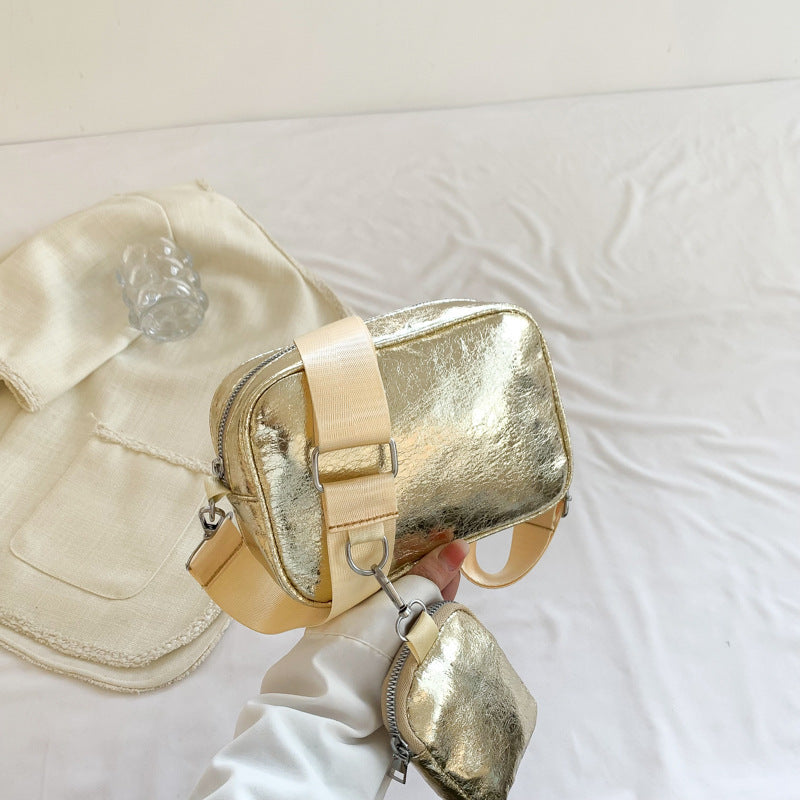 Ensemble deux pièces de sacs à bandoulière carrés, décontractés et simples, de couleur unie, pour femmes 