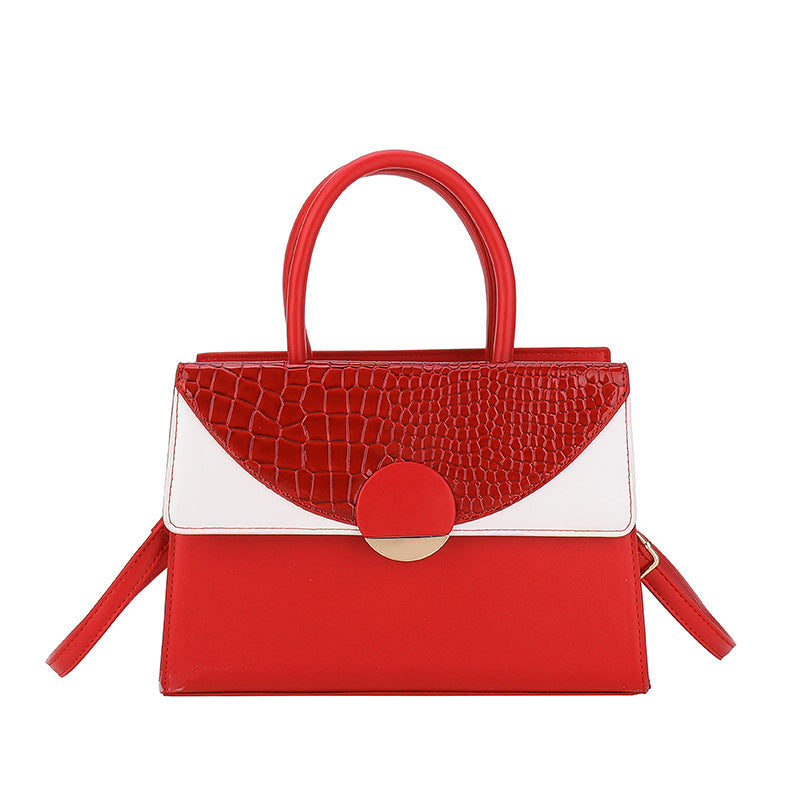 Sac à bandoulière carré à rabat et à blocs de couleurs pour femme 