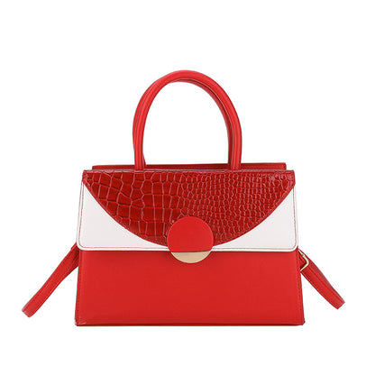 Sac à bandoulière carré à rabat et à blocs de couleurs pour femme 