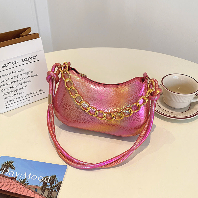 Sac à bandoulière à chaîne multicolore tendance 