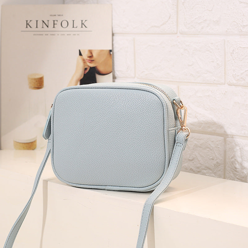 Women Fashion Casual Solid Color Pu Square Crossbody Bag