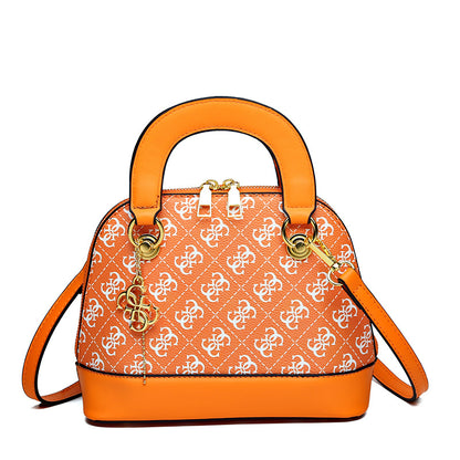 Women Fashionable Solid Color Zipper Metal Pendant Large Capacity Shoulder Crossbody Bag