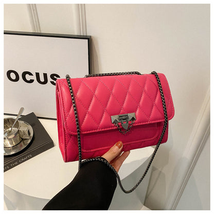 Sac à bandoulière carré vintage avec chaîne en diamant 