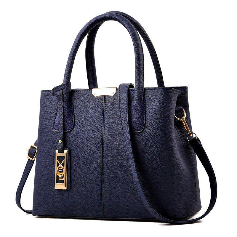 Women Fashionable Large Capacity Square PU Handle Shoulder Bag