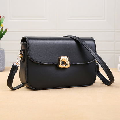 Women Fashionable Simple Square Flap PU Crossbody Bag