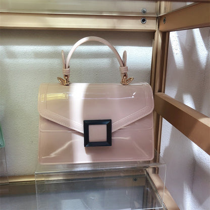 Jelly Bag Transparent PVC Women Gradient Color Small Square Bag