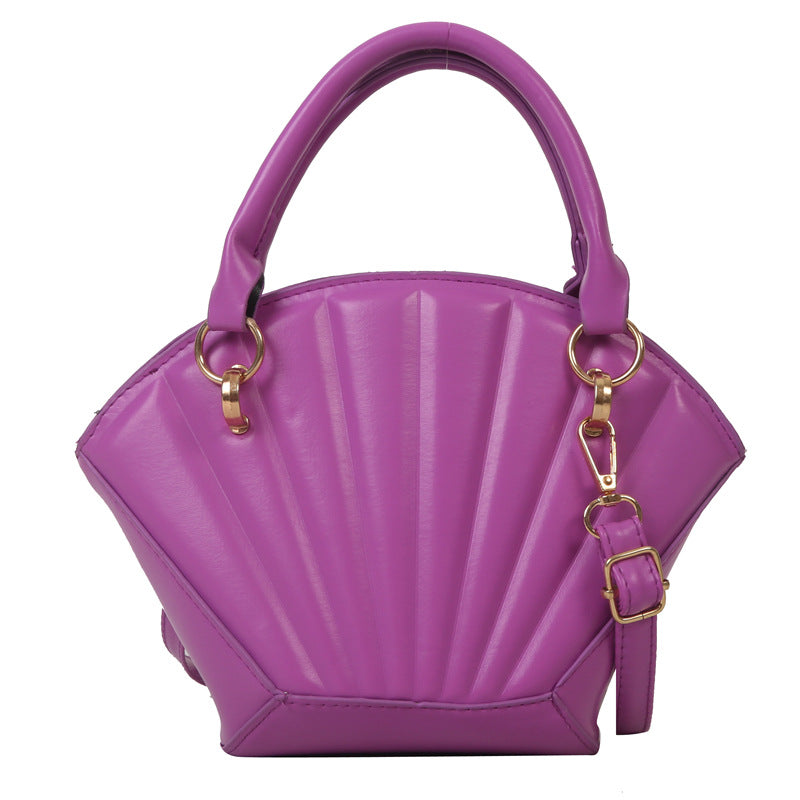 Fashionable Solid Color Shell Shoulder Bag