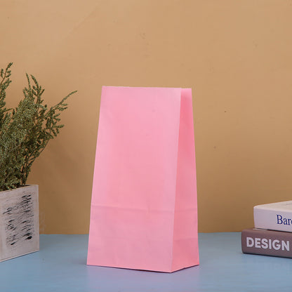Sacs d'emballage créatifs en papier kraft de couleur unie pour fêtes 