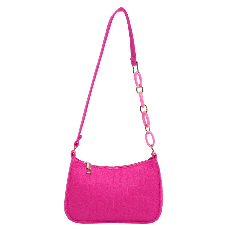 Sac à bandoulière simple et tendance de couleur unie 