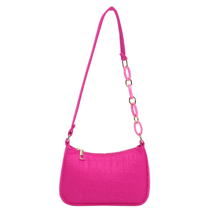 Sac à bandoulière simple et tendance de couleur unie 