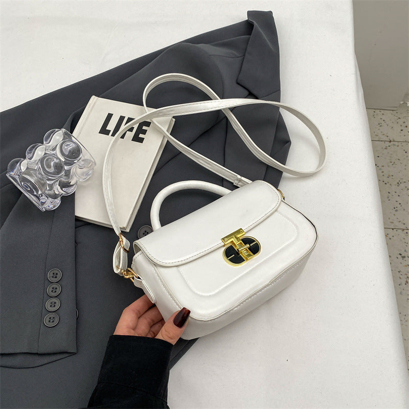 Women Fashionable Simple Square Flap Lock Crossbody Bag