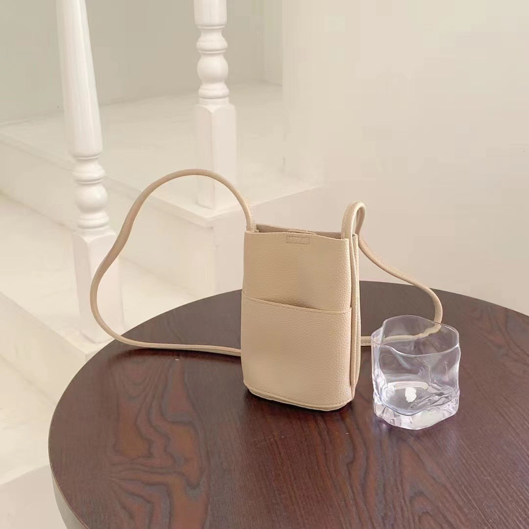 Sac à bandoulière vertical simple en PU pour femme