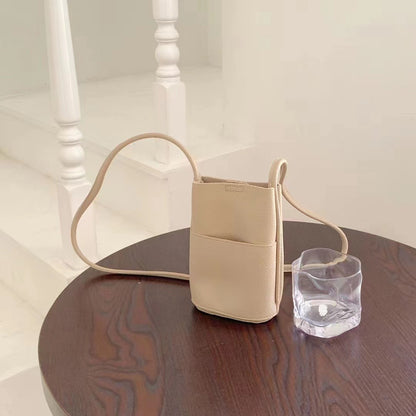 Sac à bandoulière vertical simple en PU pour femme