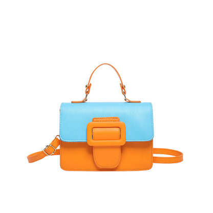 Sac à bandoulière carré à rabat contrasté tendance 