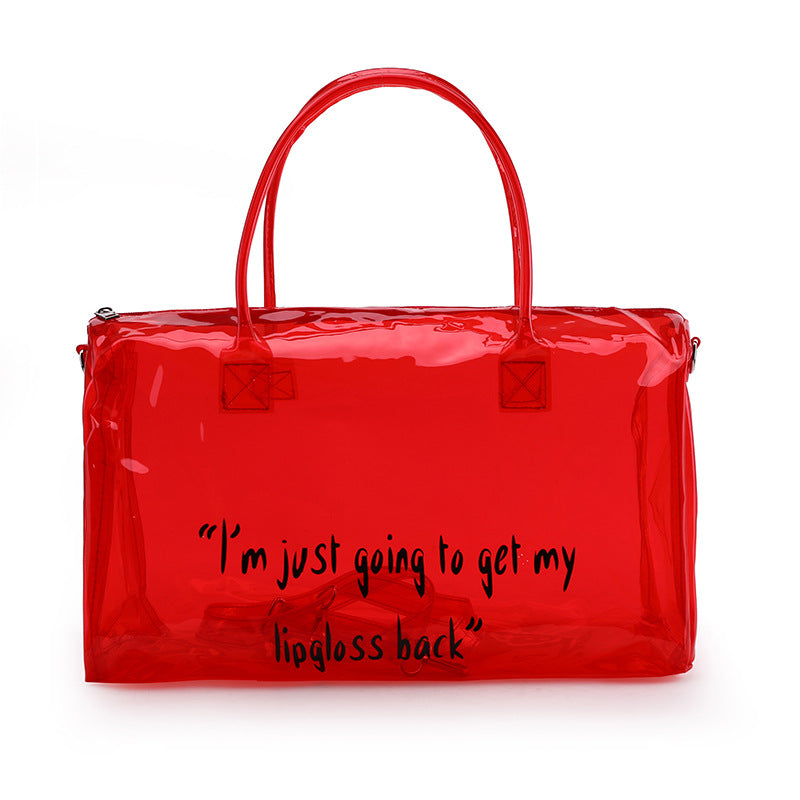 Fashion Transparent Candy Color Large Capacity Portable Travelling Plastic Bag