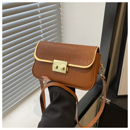 Stylish Stone Pattern Solid Color Shoulder Bag