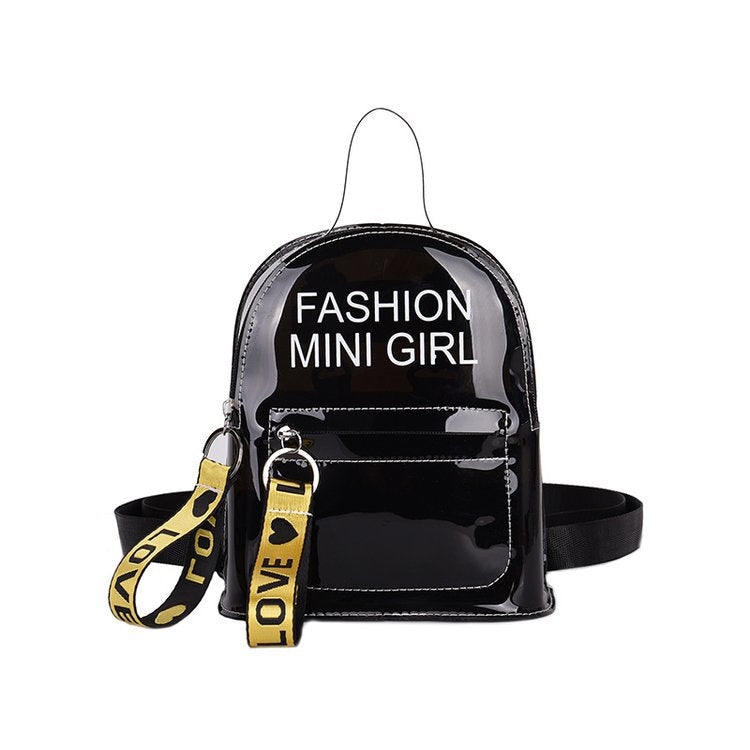 Women Fashion Jelly Letter Clear PVC Backpack