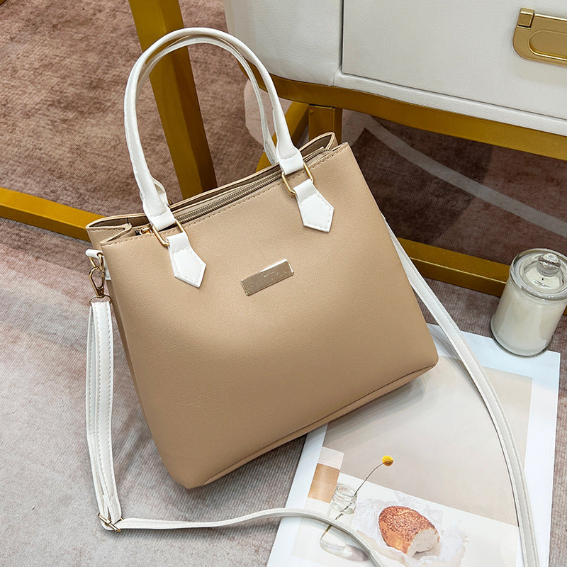 Fashionable Contrast Double-Layer HandBags Shoulder Bag