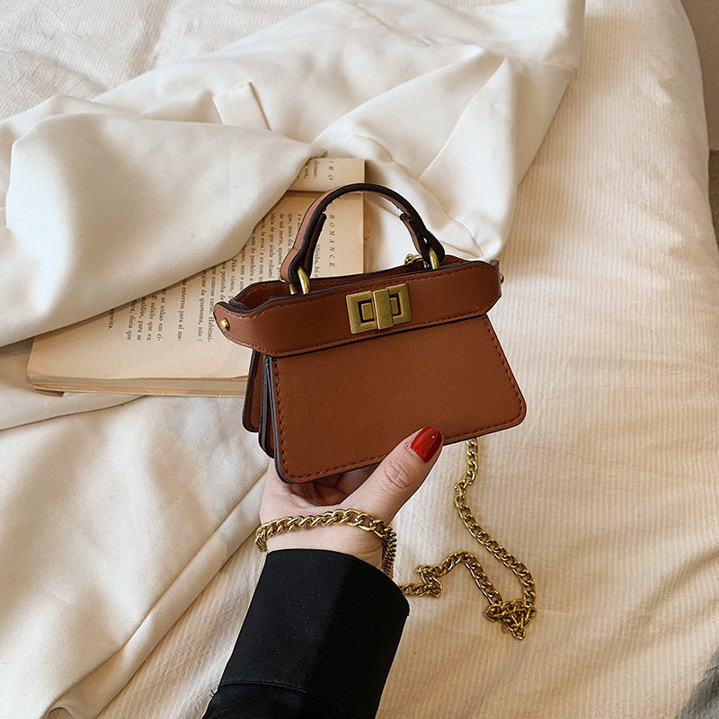 Women Fashion Buckle Square Chain Mini Crossbody Bag