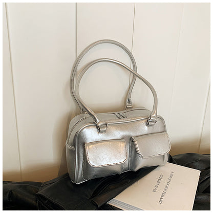 Sac à bandoulière décontracté rétro pour femme avec poches de grande capacité 