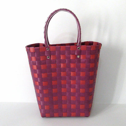 Sac fourre-tout décontracté tissé à carreaux pour femme, grande capacité 