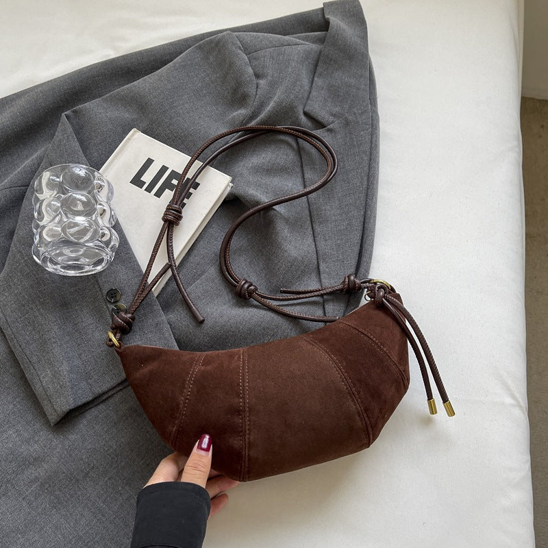 Sac à bandoulière rétro givré en forme de boulette pour femme, automne et hiver 