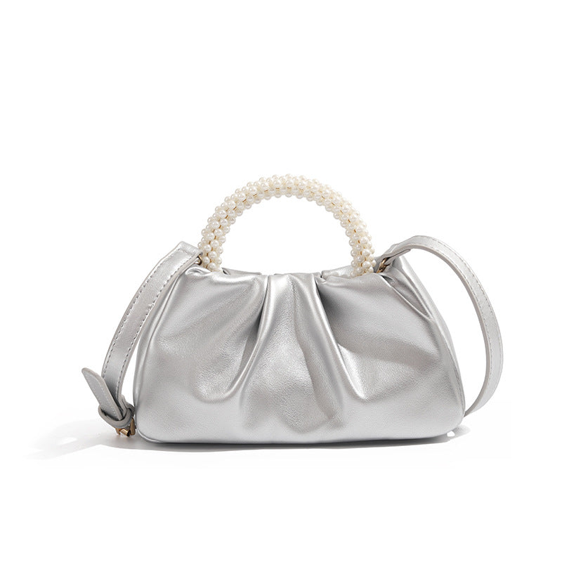 Sac à bandoulière tendance pour femme avec poignée en perles 