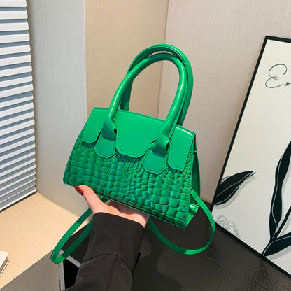 Sac à bandoulière tendance à motif pierre de couleur unie 