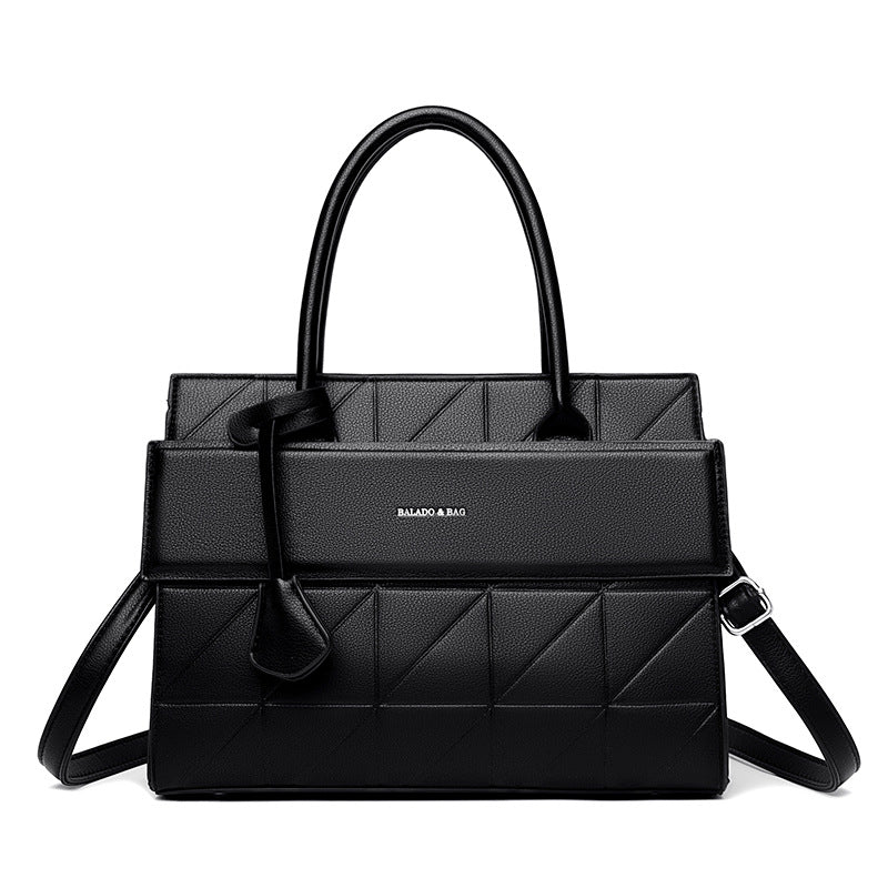 Women Casual Solid Color Large Capacity Handbag